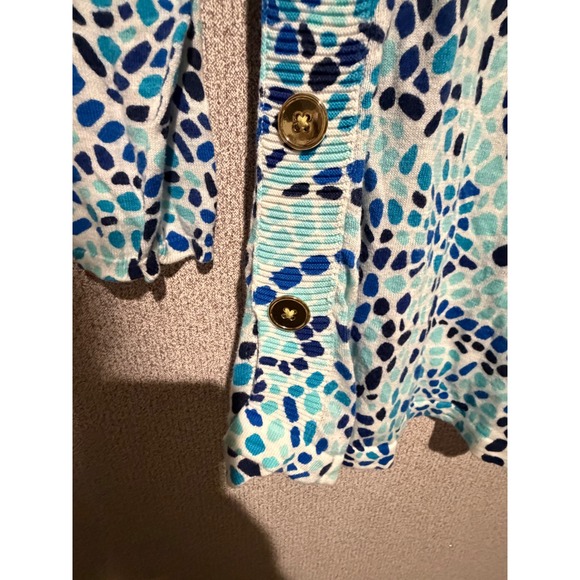 Talbots Women's Blue Pattern Knit Top Dolman 3/4‎ Sleeve Blouse Medium - Picture 6 of 7